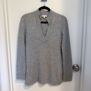 Tory Burch 100% Cashmere Grey Lizzie Tunic Sweater